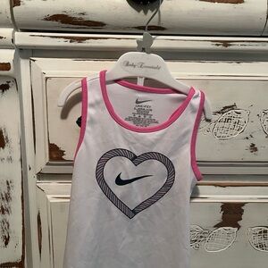 Nike White and Pink Dri-FIT Tank